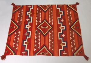 Navajo deken met terras- en getrapte patronen, circa 1870-1880 - Brooklyn Museum