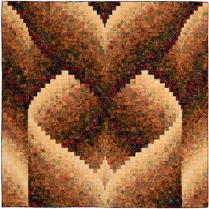 Bargello-quilt 'Island Sunrise', ontwerp van Eileen Wright.