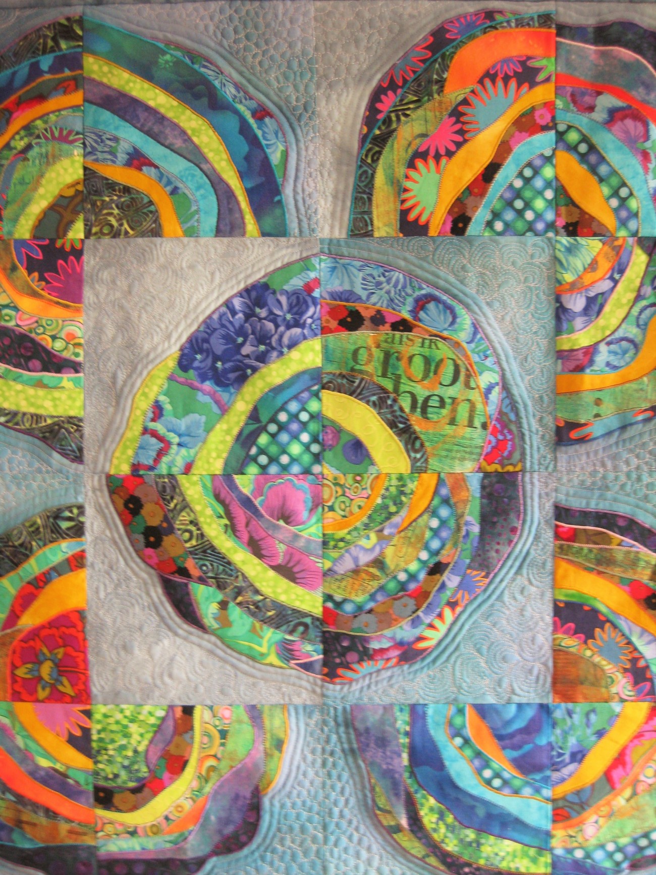 Art-quilt van de Quiltgroep Roden.