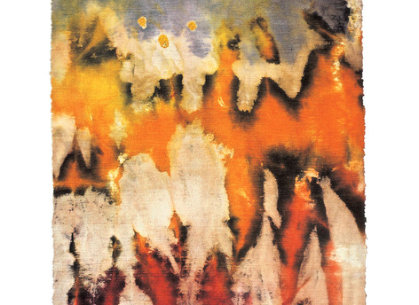 Marian Clayden, Dip Dye, 1970, ruwe katoen, gevouwen en met afdektechniek geverfd.