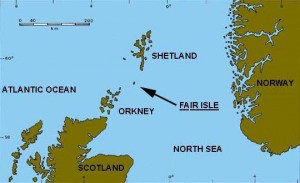 Locatie van de Shetland Eilanden.
