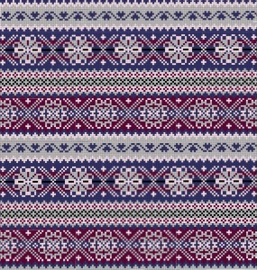 Teltekening van diverse Fair Isle motieven - afbeelding Alexandru Remus.