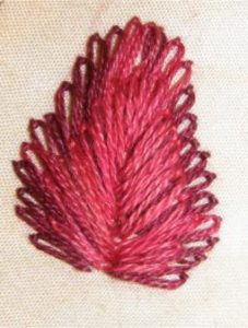 Aardbei in madeliefjessteken in twee kleuren.