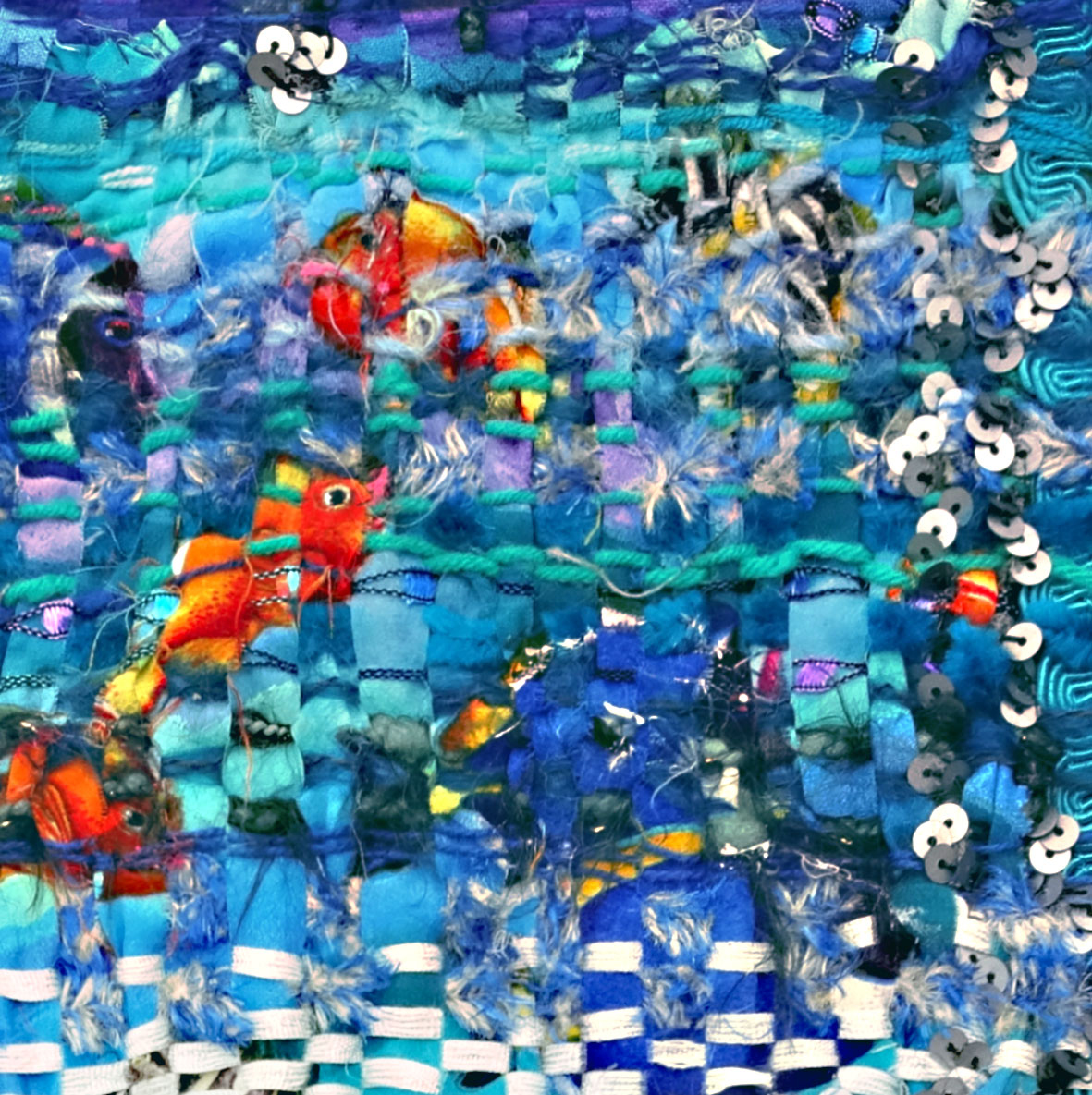 Eva Lippert, Aquarium, detail, weefstuk.