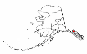 Locatie van Haines in Alaska.