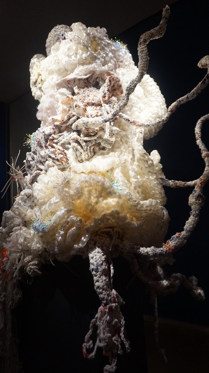 Het Verbleekte Koraal, deels gehaakt van plastic afval.