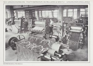 Interieur scheerderij en perserij N.V. Eindhovensche Trijpfabrieken Schellens & Marto, Eindhoven, 1947.