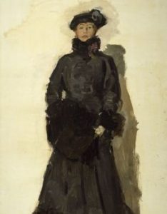 Mata Hari gekleed in kleding van het modehuis Hirsch, geschilderd door Isaac Israëls (Kröller-Müller Museum).