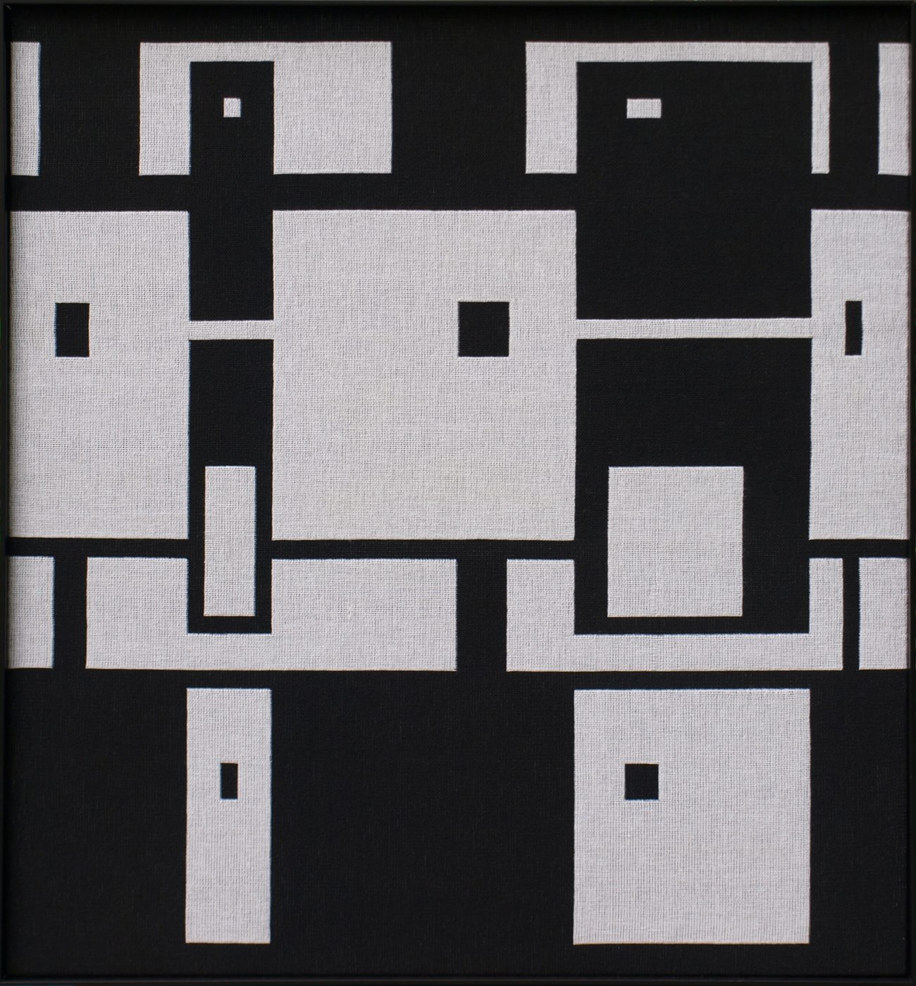 Marina L. van Dobben de Bruyn, 'Zwart/wit 1', dubbelweefsel.