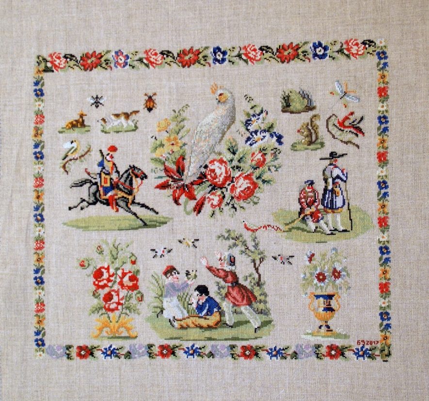 Biedermeier borduurpatronen door Godelieve Steensels.