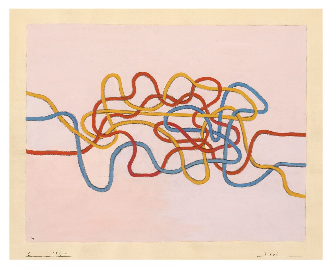 Knot, 1947, gouache op papier, 43,2 x 51 cm - foto The Josef and Anni Albers Foundation.