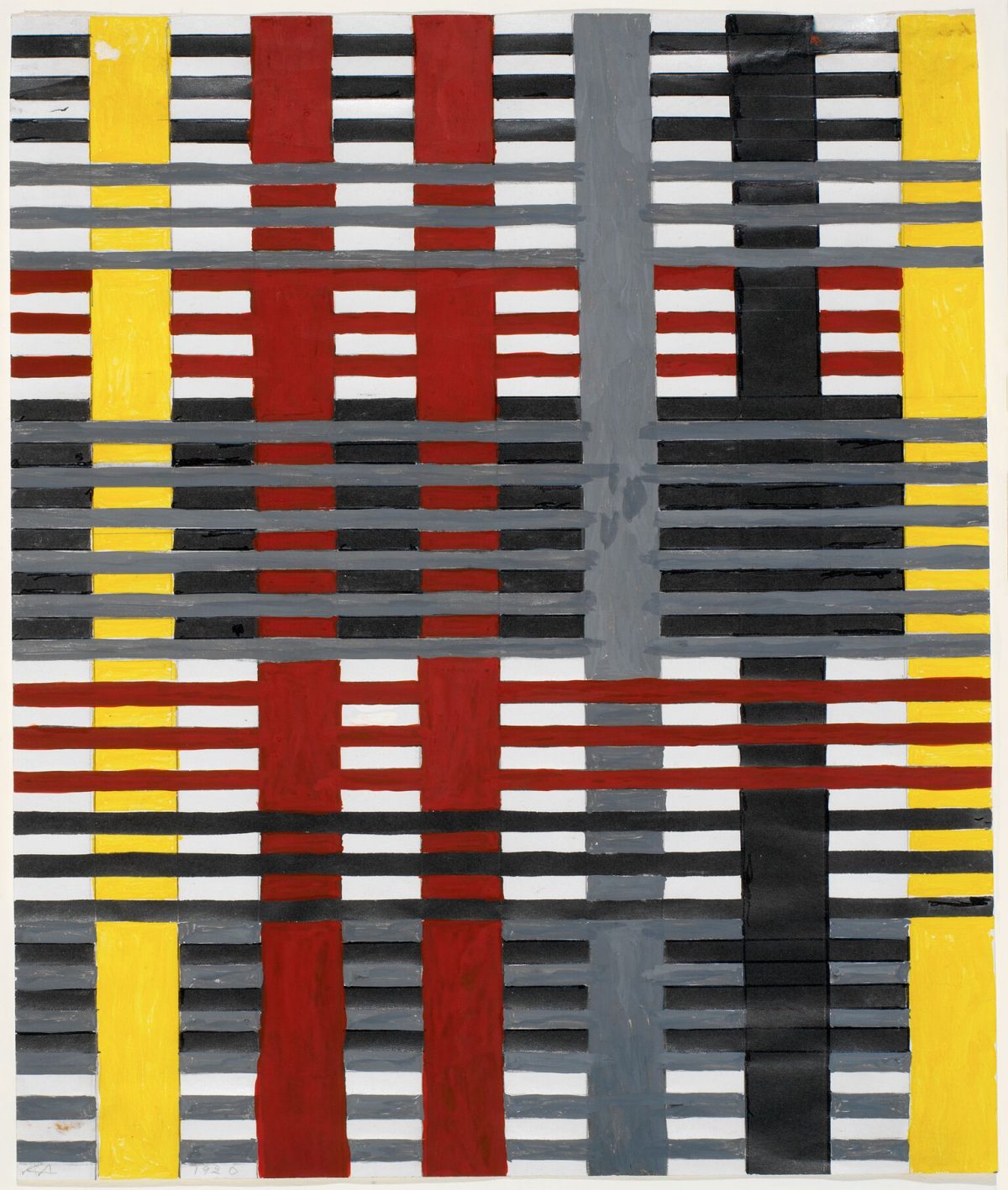 Studie voor een niet-uitgevoerd wandtapijt, 1926, gouache, 38,1 x 24,8 cm - foto The Josef and Anni Albers Foundation.