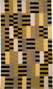 Wandkleed, ontworpen in 1926 in de Bauhaus-periode van Anni Albers, 203 x 119 cm (Bauhaus-Archiv Berlin).