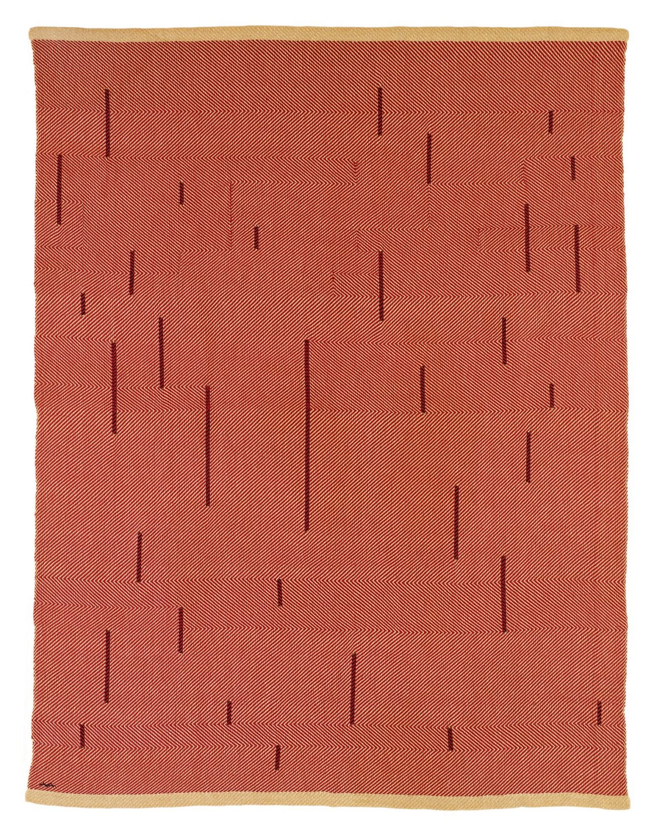 With Verticals,1946, katoen en linnen, 154,9 x 118,1 cm - foto The Josef and Anni Albers Foundation.