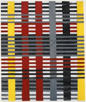 Studie voor een niet-uitgevoerd wandtapijt, 1926, gouache, 38,1 x 24,8 cm - foto The Josef and Anni Albers Foundation.