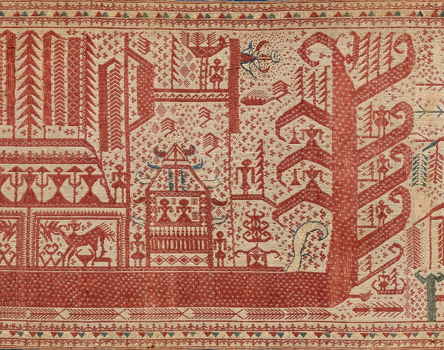 Scheepsdoek palepai, Kalianda, Lampung, Zuid-Sumatra - scheepsmotieven weefsels - Handwerkwereld