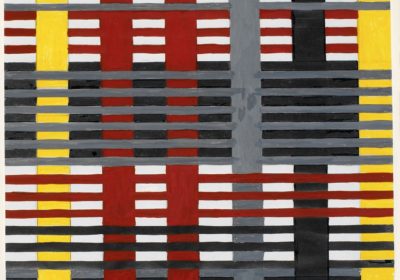 Studie voor een niet-uitgevoerd wandtapijt, 1926, gouache, 38,1 x 24,8 cm - foto The Josef and Anni Albers Foundation - weven - Handwerkwereld
